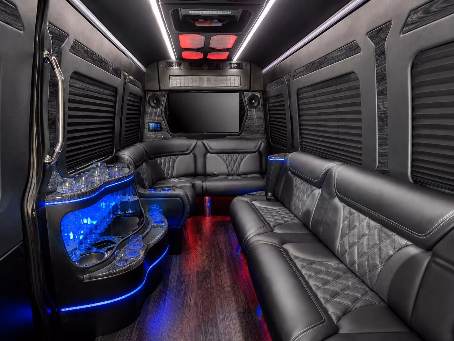 wilmington 40 passenger party bus interior