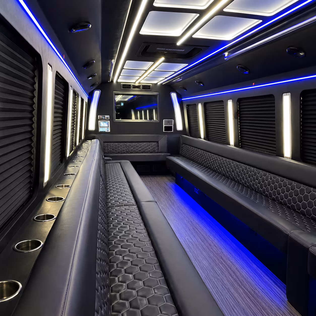 wilmington party bus rental interior